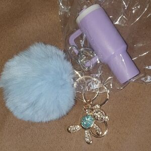 Purple and Blue Keychain Set